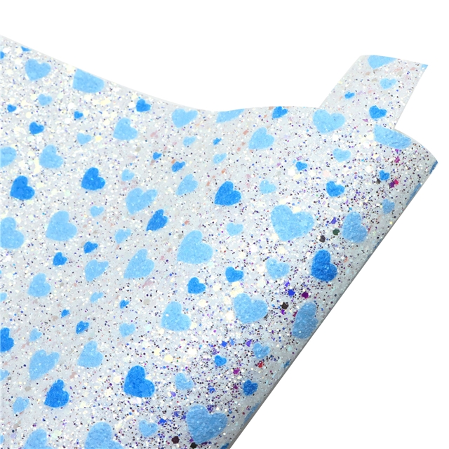 synthetic leather heart chunky glitter big small sequins mixed faux leather 20*33cm(7.9*13
