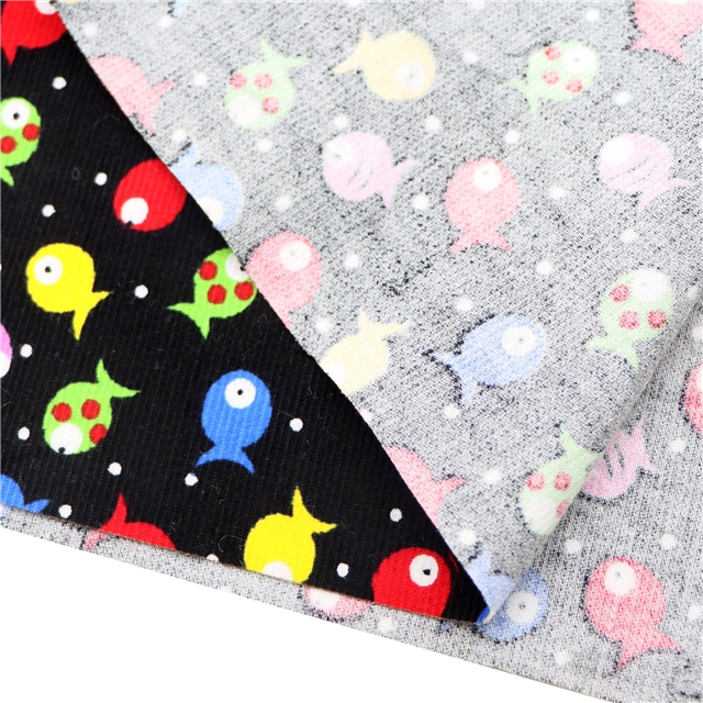 cute little fish corduroy fabric
