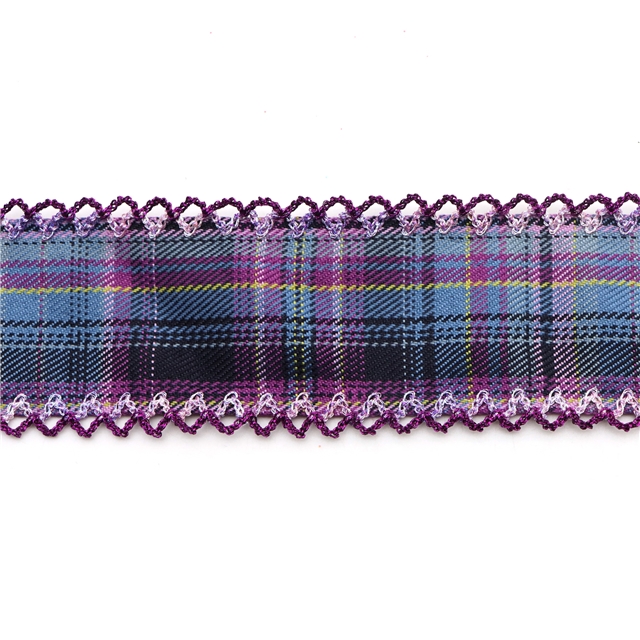 twill grid double layer two-color hook ribbon（5yard/roll）