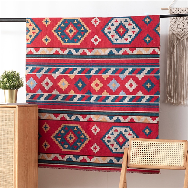 ethnic style geometric high-density color woven jacquard fabric