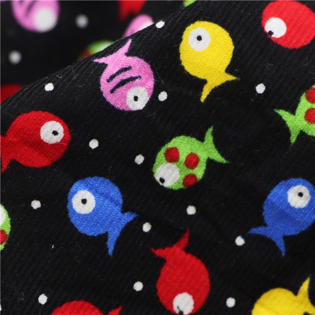 cute little fish corduroy fabric