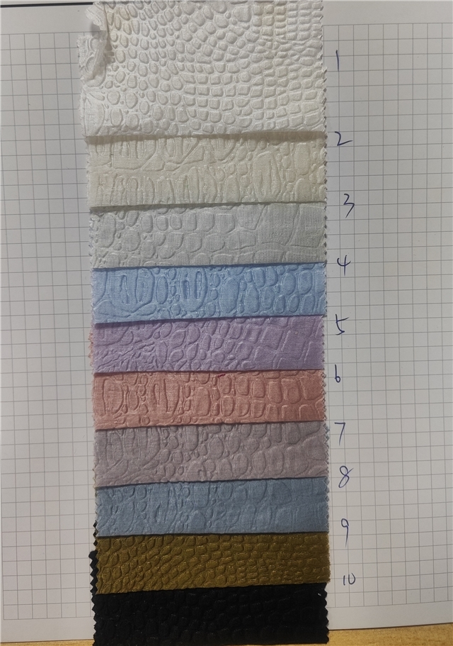 plain bubble crocodile pattern chiffon fabric