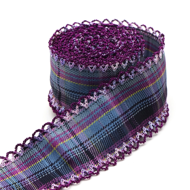 twill grid double layer two-color hook ribbon（5yard/roll）