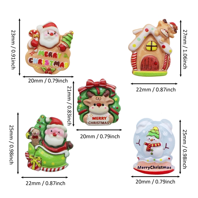 christmas series 3d resin accessories