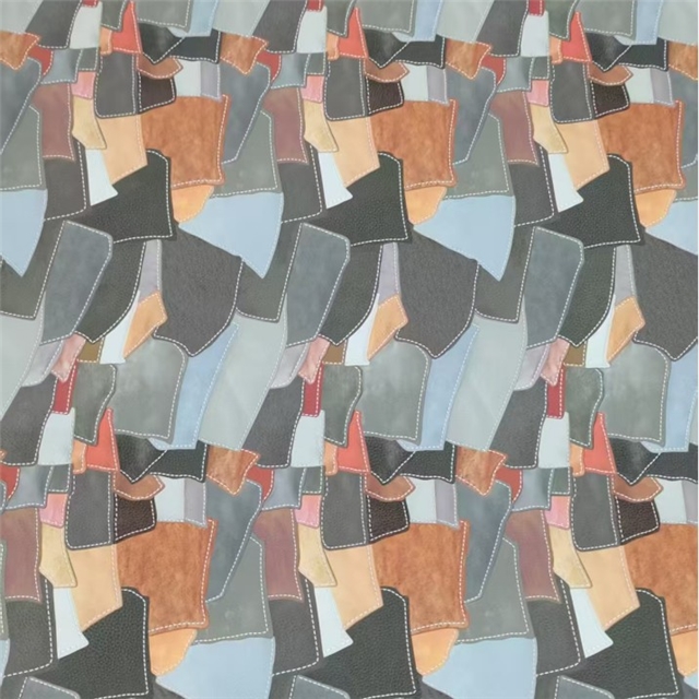 synthetic leather retro splicing simulation PVC synthetic leather