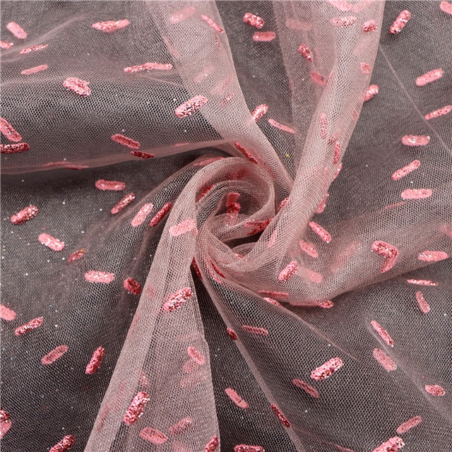 stripe pattern foam offset printing glitter mesh gauze