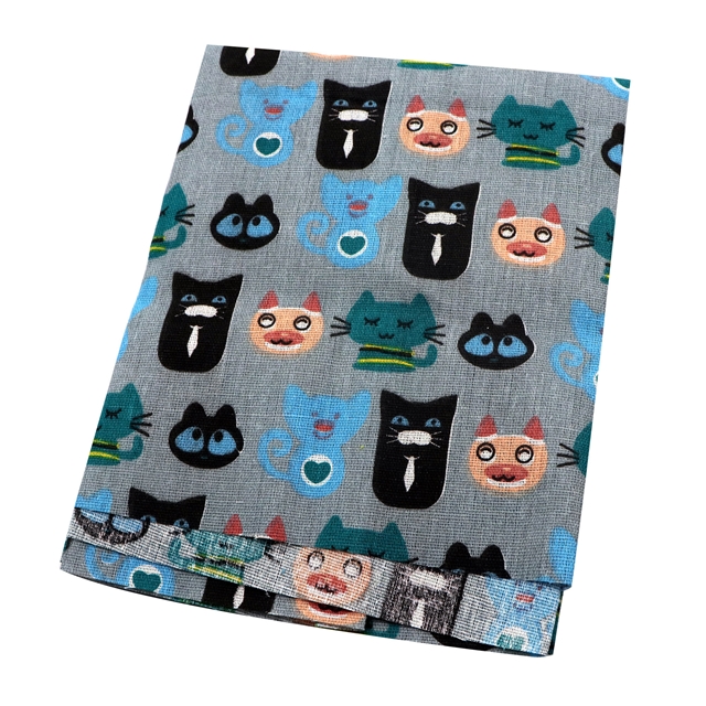animal printed cotton and linen fabric