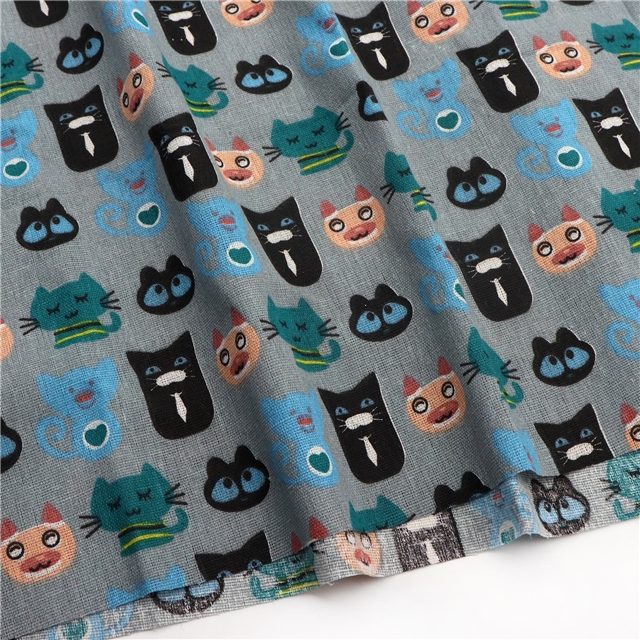 animal printed cotton and linen fabric 1#,50*150cm(19.7*59.1