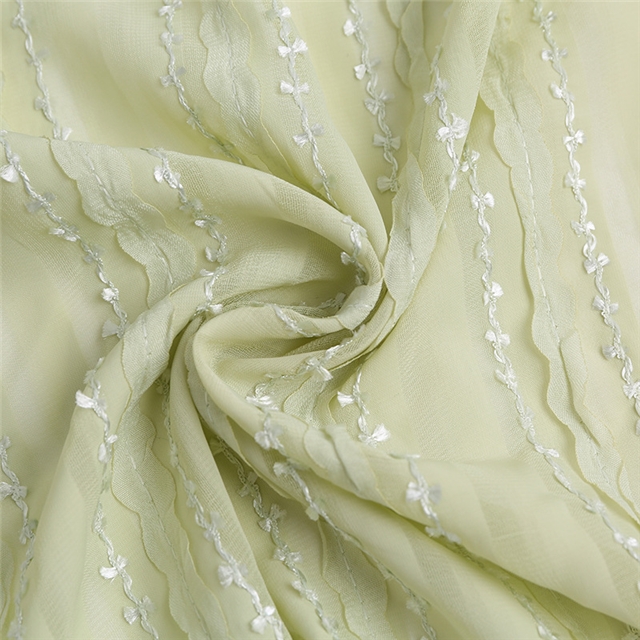 polyester fiber striped hook and loop chiffon fabric