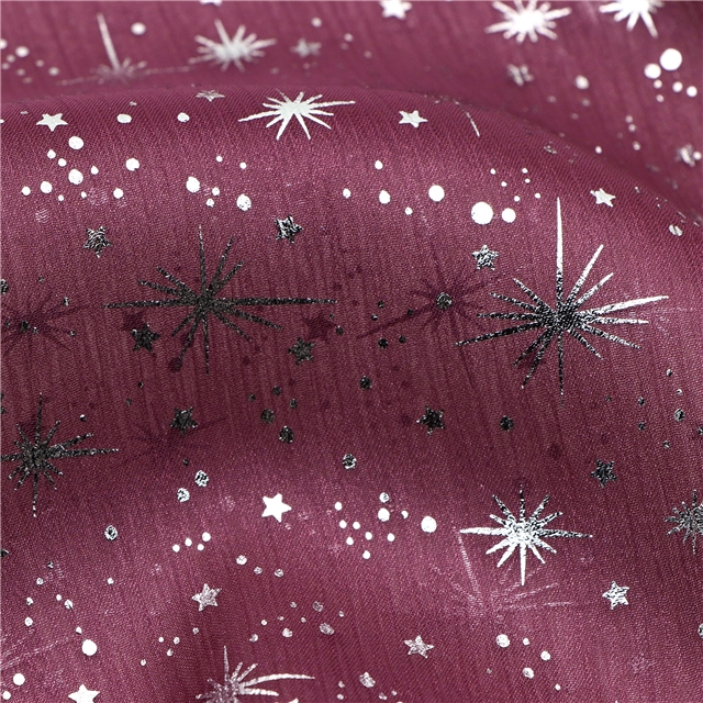 silver hot stamping star organza fabric pale mauve,50*150cm(19.7*59.1