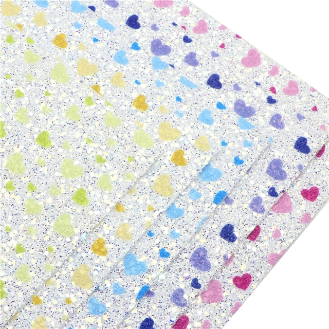 synthetic leather heart chunky glitter big small sequins mixed faux leather