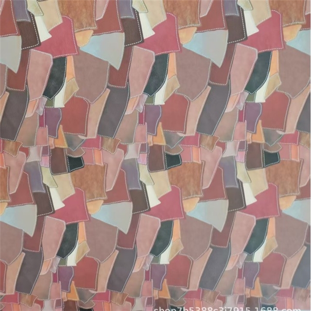 synthetic leather retro splicing simulation PVC synthetic leather