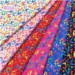 colorful english alphabet polyester fabric