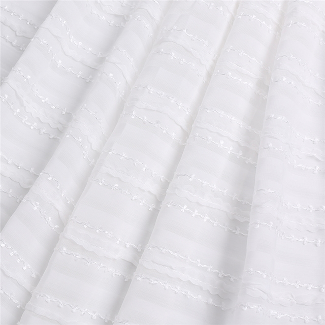polyester fiber striped hook and loop chiffon fabric