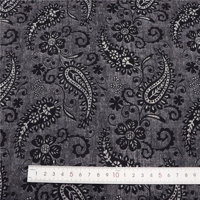 geometric cashew pattern printed deer skin velvet fabric