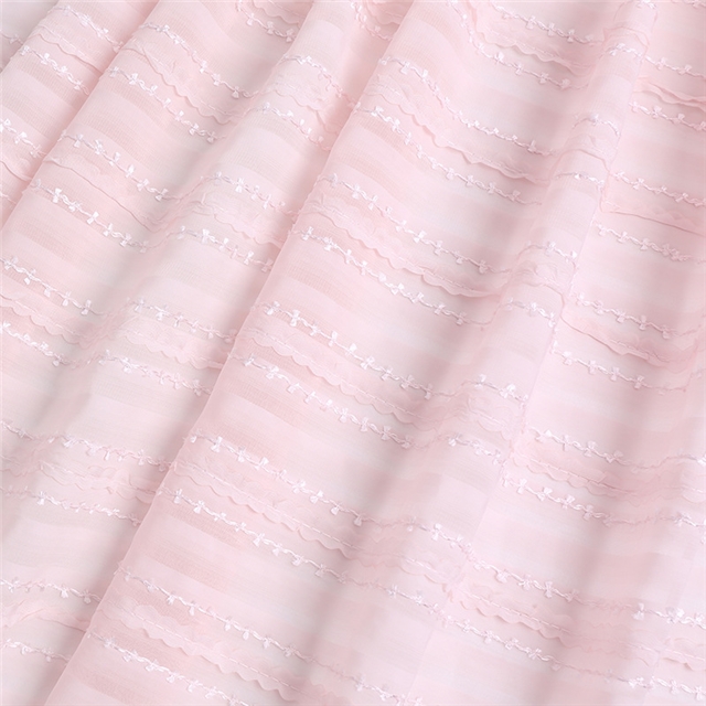 polyester fiber striped hook and loop chiffon fabric