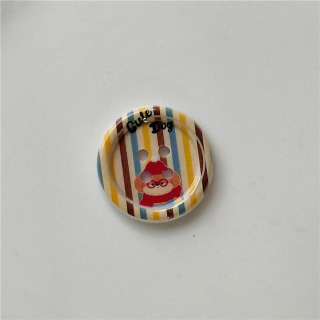 grid cartoon dog button accessories