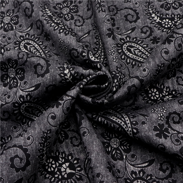 geometric cashew pattern printed deer skin velvet fabric
