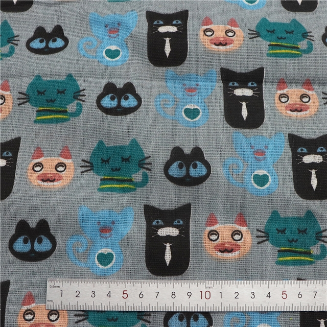 animal printed cotton and linen fabric