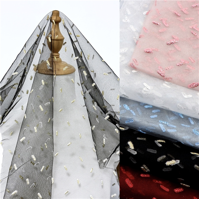 stripe pattern foam offset printing glitter mesh gauze
