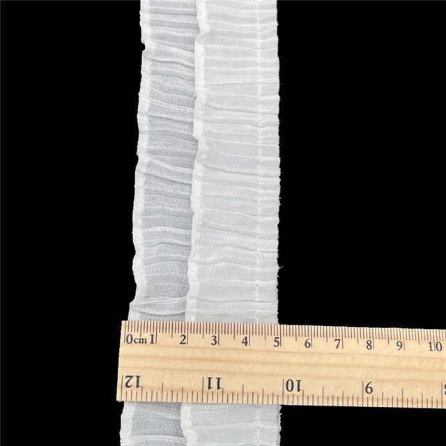 chiffon double-layer lock edge pleated lace