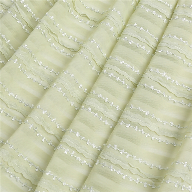 polyester fiber striped hook and loop chiffon fabric