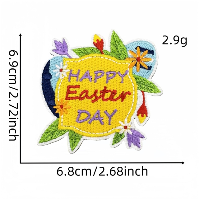 back with glue easter eggs rabbit embroidery patch（back with glue）