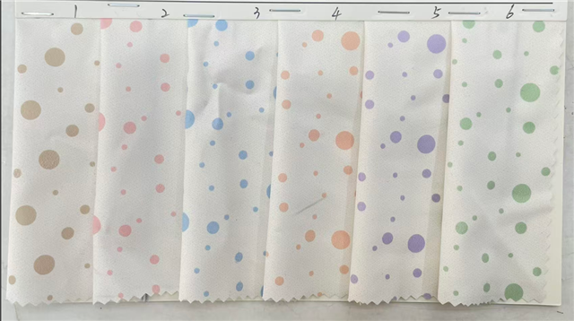 large and small dot printed polyester fabric