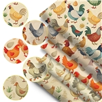 chicken series polyester cotton fabric set (5 pcs/set)
