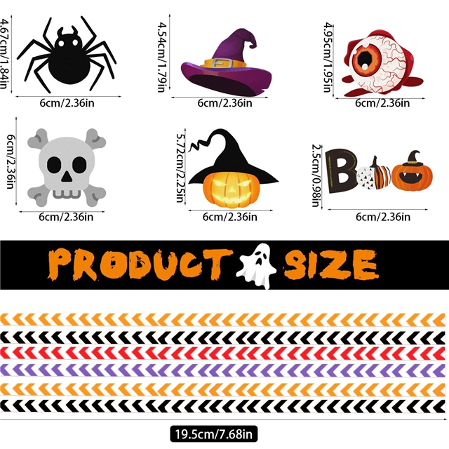 Halloween decoration prop disposable paper straw(24 pieces/set)