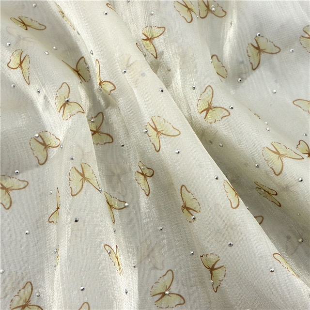 hot stamping butterfly organza fabric