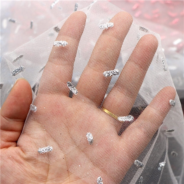 stripe pattern foam offset printing glitter mesh gauze