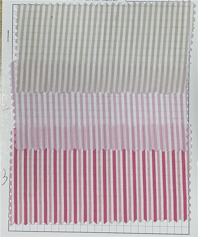 Stripe print poplin fabric 