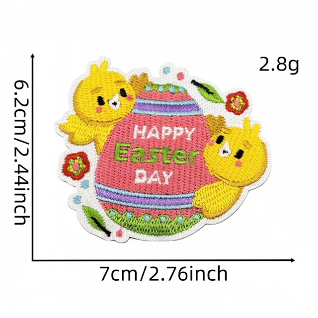 back with glue easter eggs rabbit embroidery patch（back with glue）