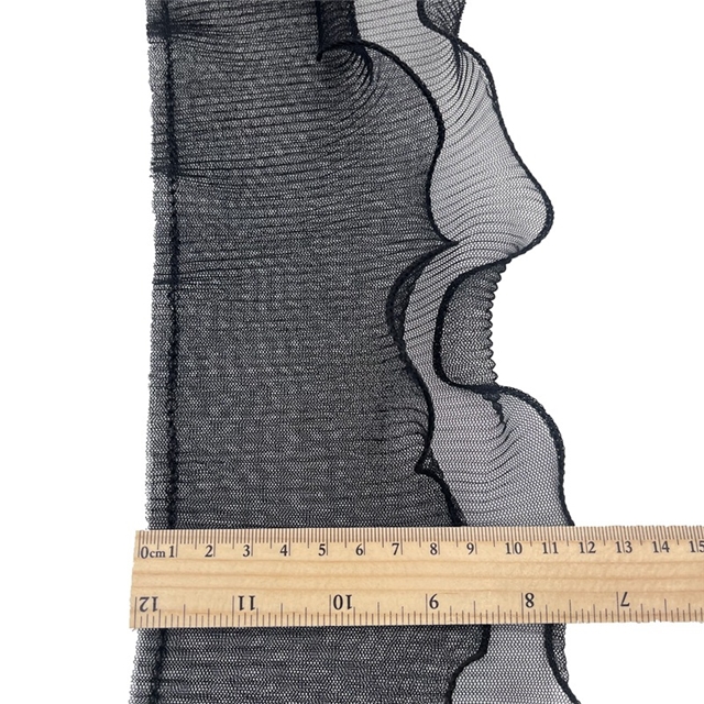chiffon double-layer lock edge pleated lace