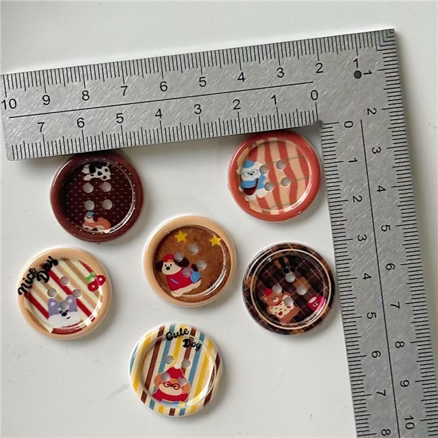grid cartoon dog button accessories