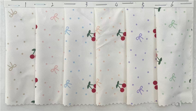 dot bow cherry printed polyester fabric