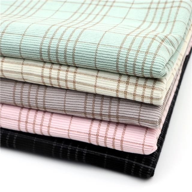 16 plaid printing corduroy fabric