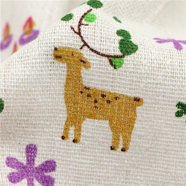 christmas deer print linen fabric 50*150cm(19.7*59.1