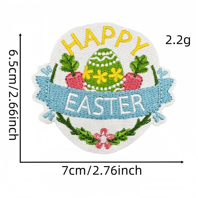 back with glue easter eggs rabbit embroidery patch（back with glue）