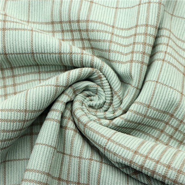 16 plaid printing corduroy fabric