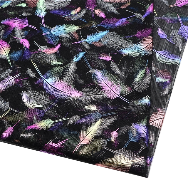 hot stamping feather mesh fabric