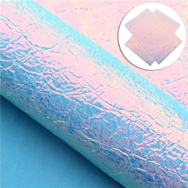 synthetic leather iridescent burst crack crocodile pattern synthetic leather 20*33cm(7.9*13