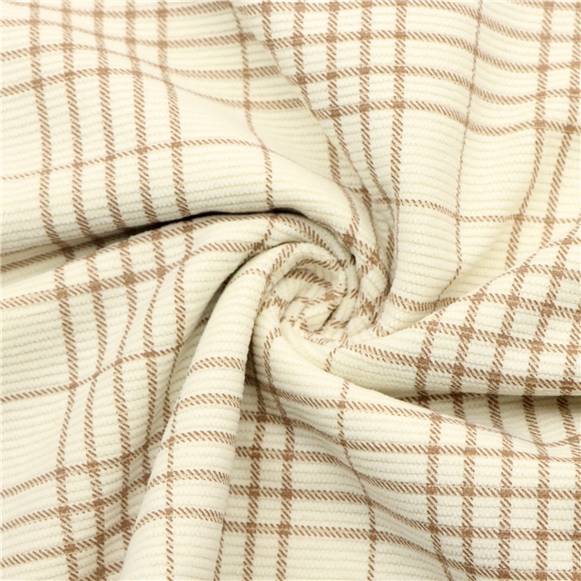 16 plaid printing corduroy fabric