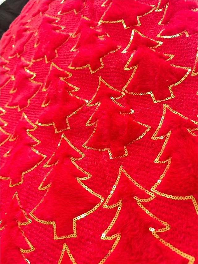 sequins christmas tree velvet fabric