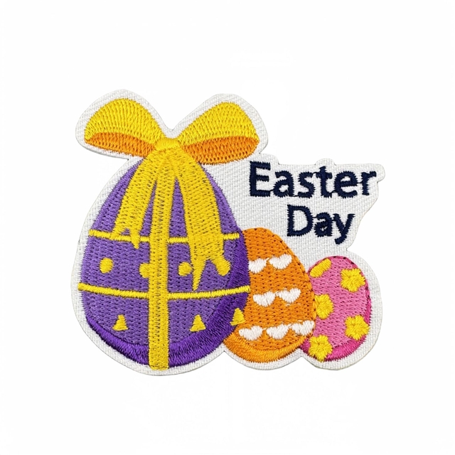 back with glue easter eggs rabbit embroidery patch（back with glue）