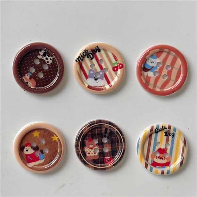 grid cartoon dog button accessories
