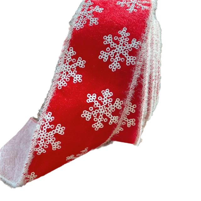 sequins snowflakes white plush line edged 