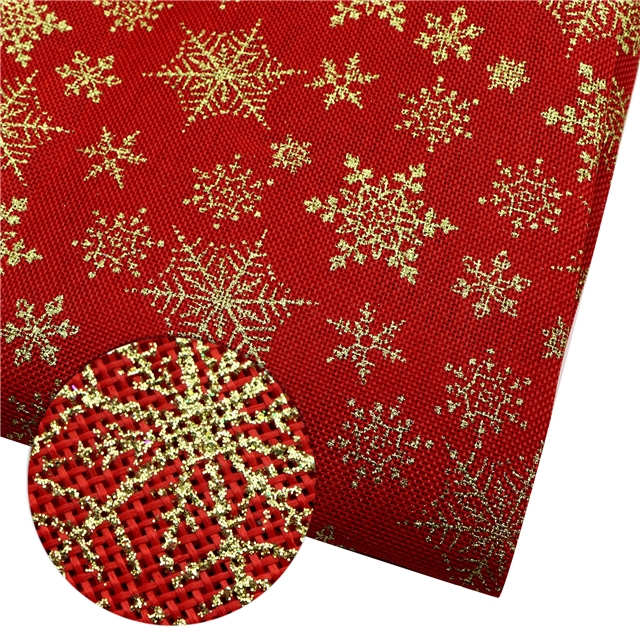 glitter christmas snowflake faux linen