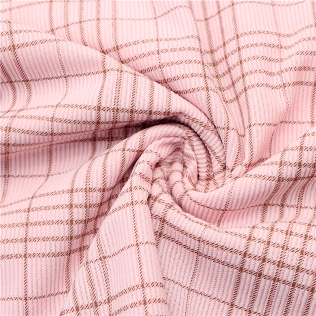 16 plaid printing corduroy fabric